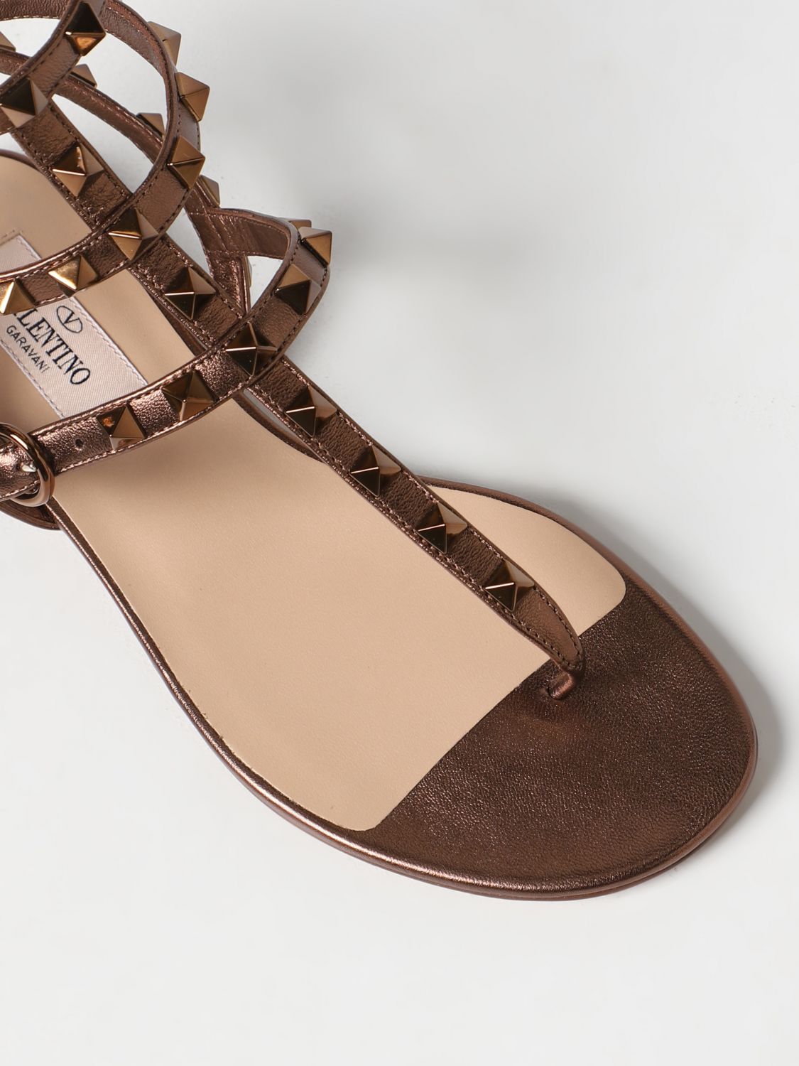 GIÀY VALENTINO GARAVANI Bronze flat sandals shoes