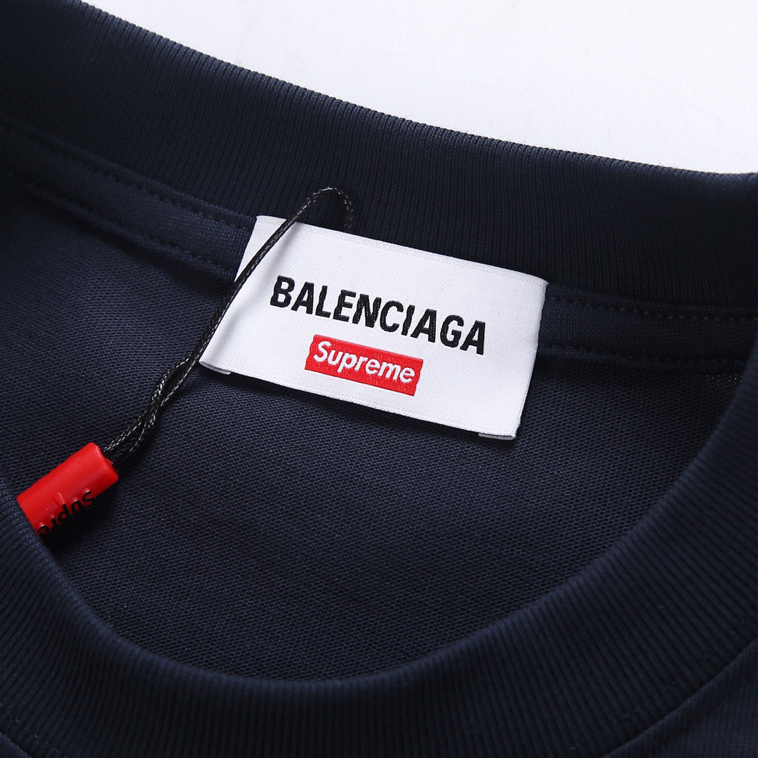 ÁO BALENCIAGA X Supreme print cotton jersey T-shirt