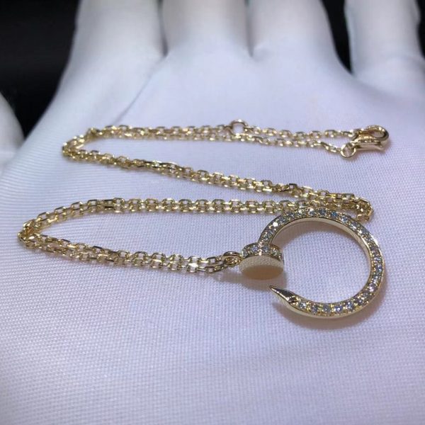 Vòng cổ Cartier Juste Un Clou full kim cương vàng hồng 18K