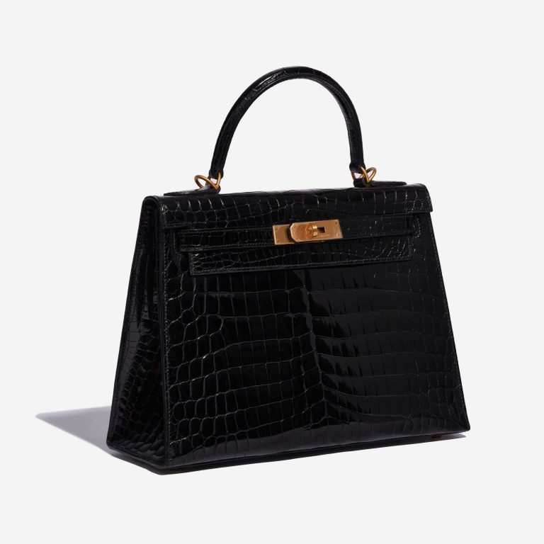 TÚI Hermès Kelly 28 Niloticus Crocodile Black Gold Buckle khóa vàng