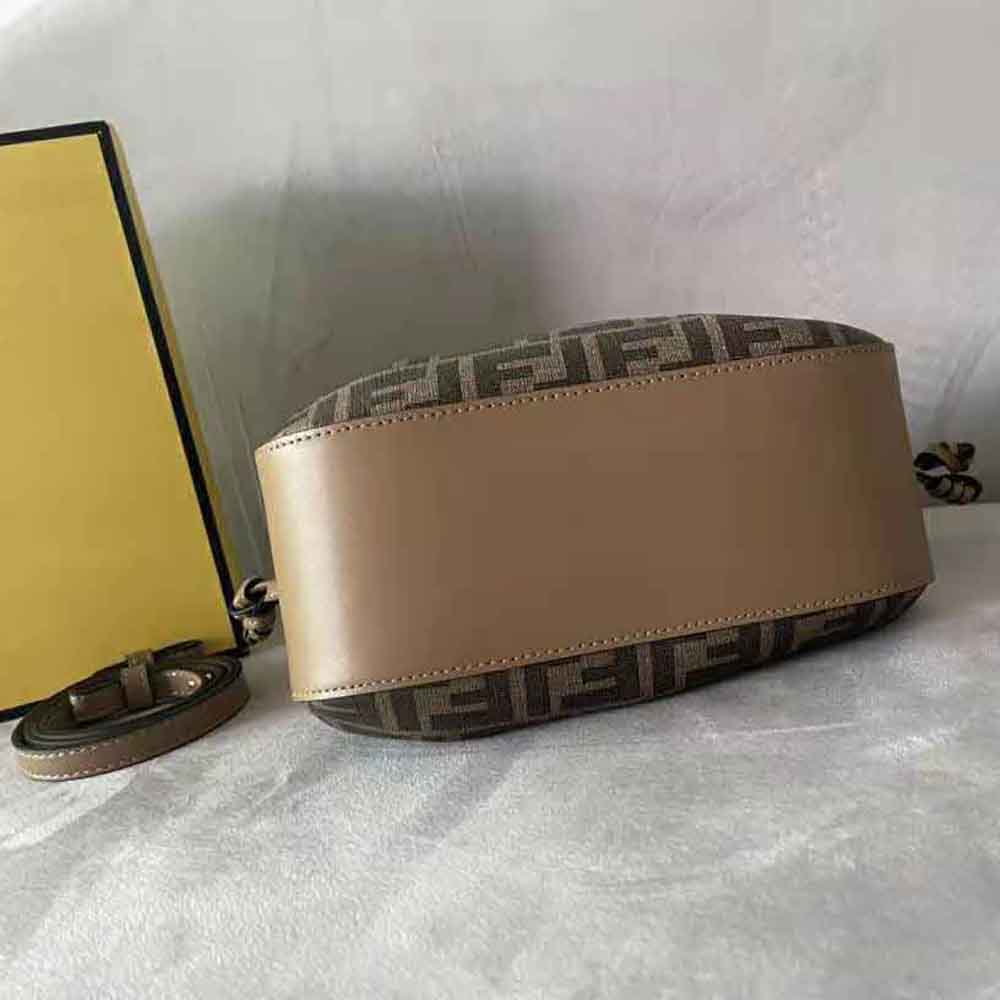 TÚI Fendi Women Pomodorino Brown FF Fabric Mini-Bag