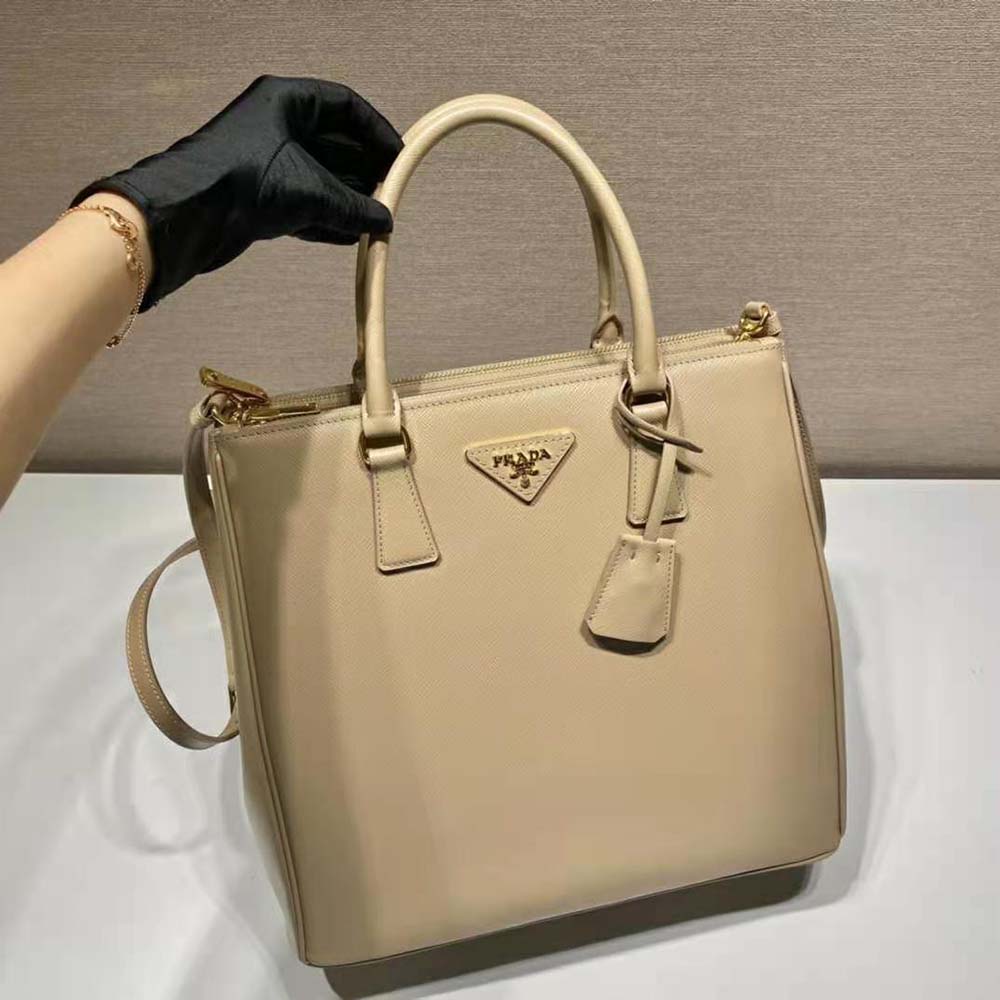 TÚI Prada Galleria Saffiano Leather Bag-Beige