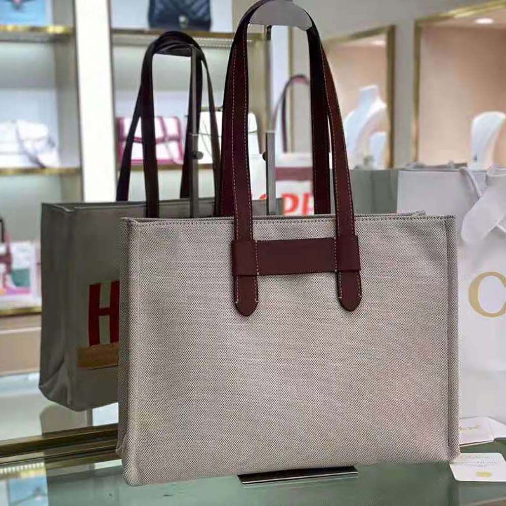 TÚI Chloe Corita Kent Large Tote in Embroidered Artwork and Shiny Calfskin