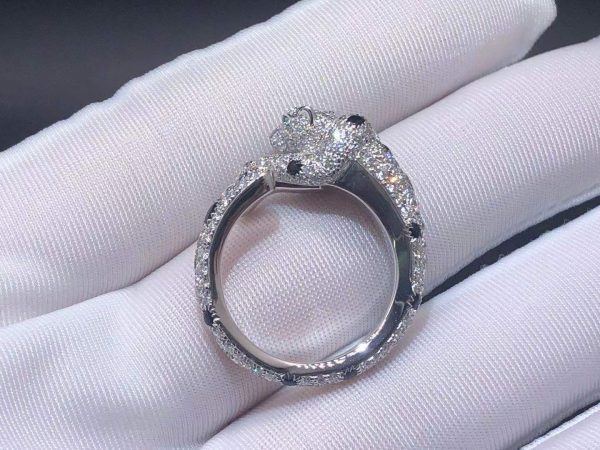 Nhẫn Cartier Panthère de Cartier đính kim cương,Onyx vàng trắng 18K