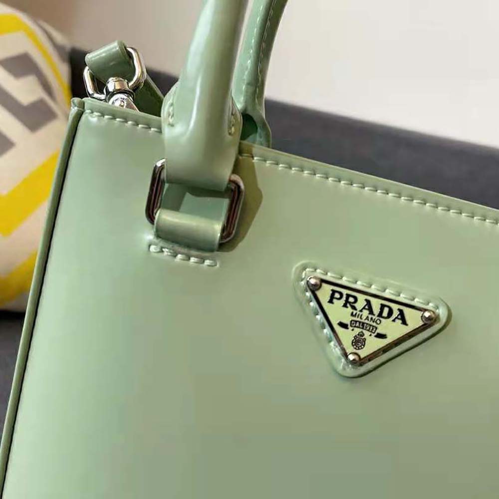 TÚI Prada Brushed Leather Tote-Aqua