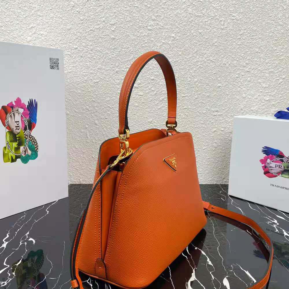 TÚI Prada Saffiano Leather Prada Matinee Bag-Orange