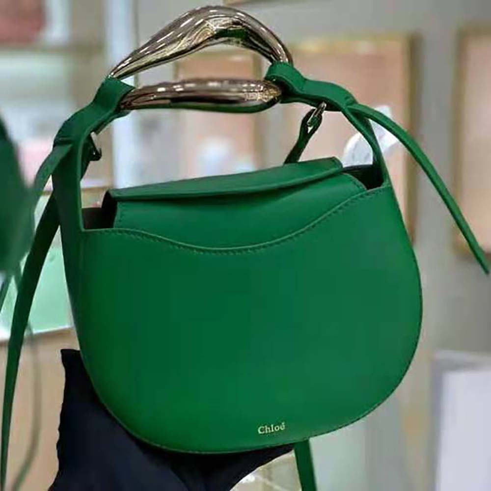 TÚI Chloe Kiss Small Purse in Small Grain Calfskin-Green