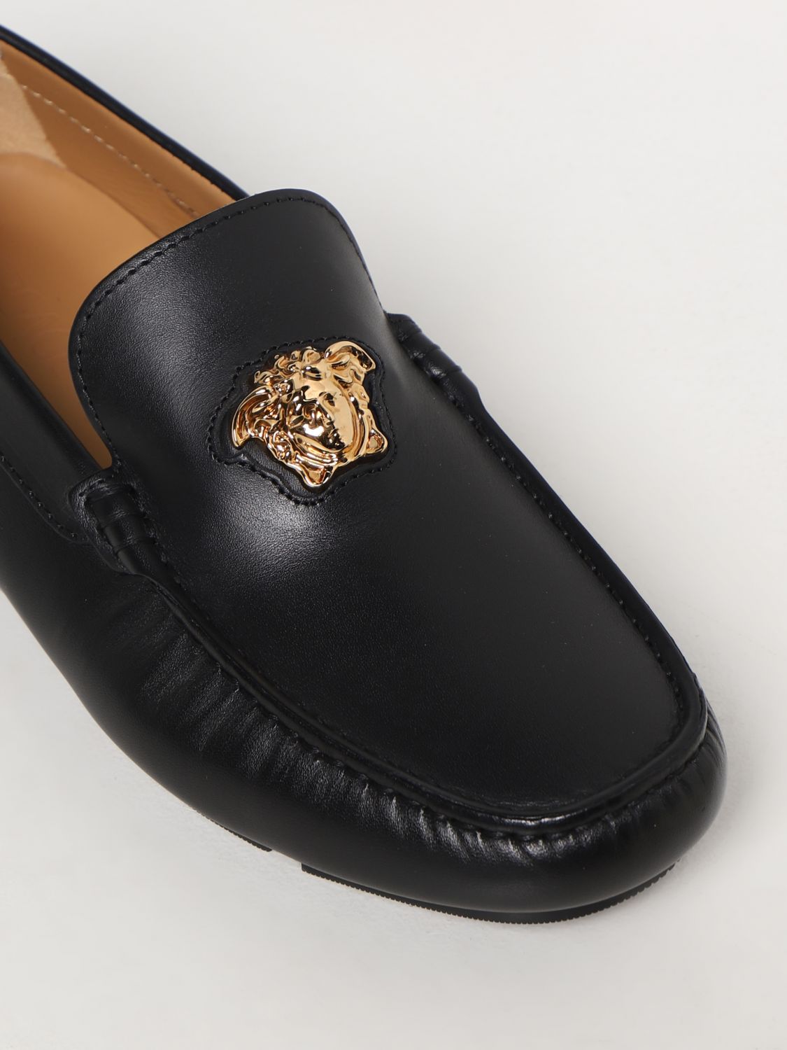 GIÀY VERSACE Medusa head gold loafer