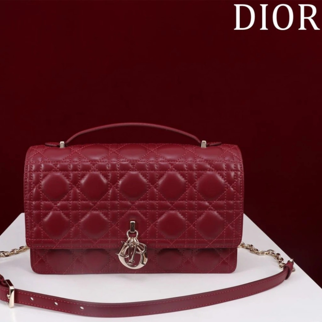TÚI CHRISTIAN DIOR Mini Miss Dior Bag Red Cannage Lambskin