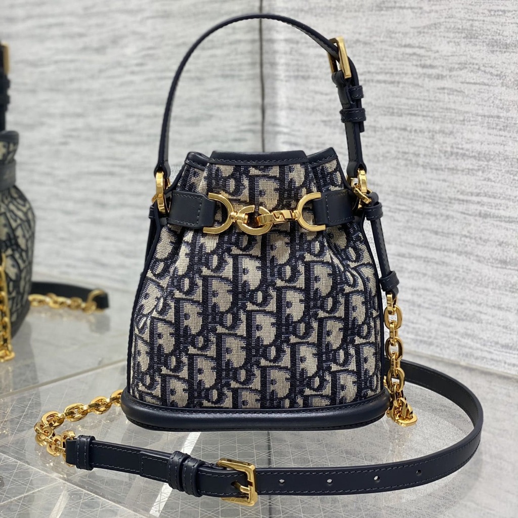 TÚI Dior Women Medium C’est Dior Bag Blue Dior Oblique Jacquard Top Quality