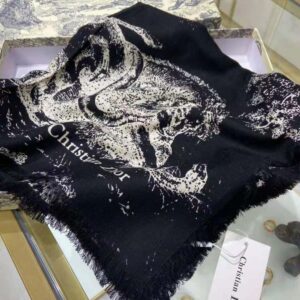 KHĂN Dior Women Toile DE Jouy Reverse Square Scarf Silk Twill-Black