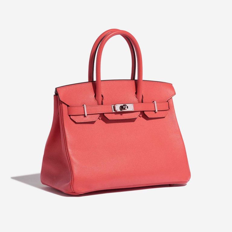 TÚI Hermès Birkin 30 Epsom Rouge Pivoine Silver Buckle khóa trắng