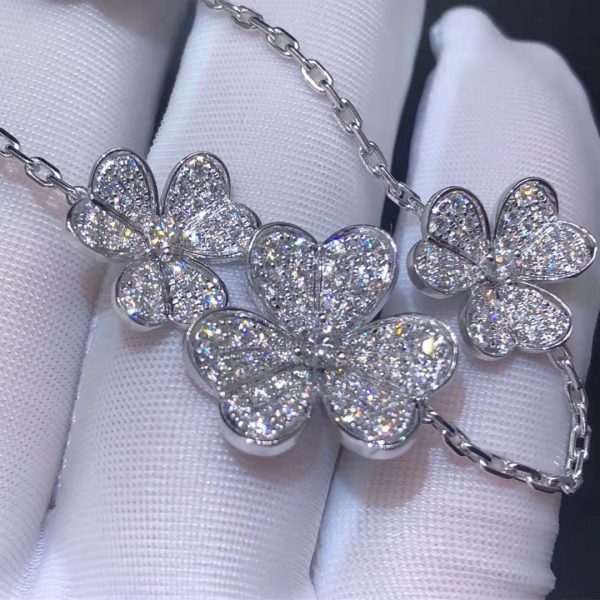 Vòng tay Van Cleef & Arpels Frivole 5 flowers Diamond vàng trắng 18K