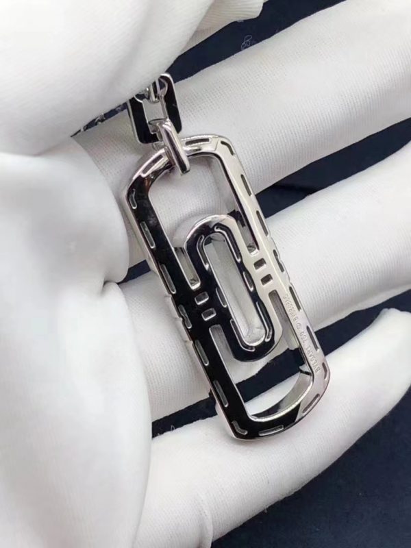 Vòng cổ BVLGARI Parentesi Full Pavé Diamonds vàng trắng 18K