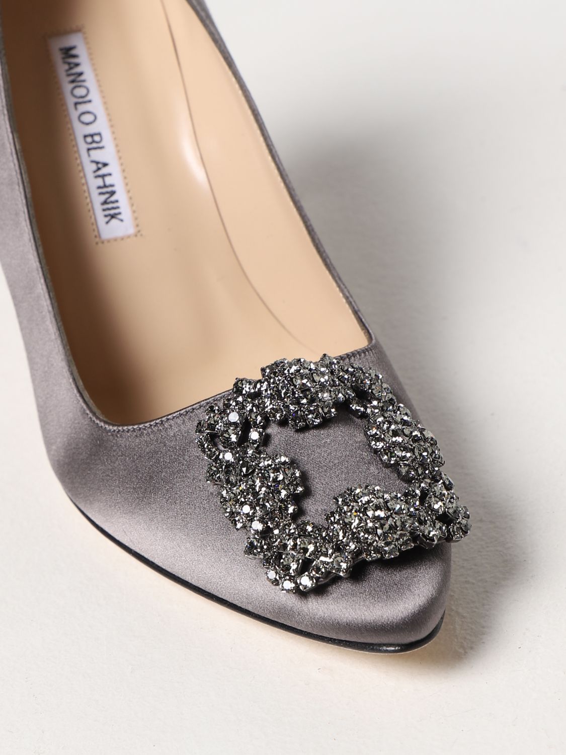 GIÀY MANOLO BLAHNIK Grey satin pumps shoes