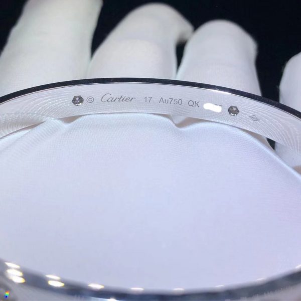 Vòng tay Cartier Love 4 viên kim cương vàng trắng 18K
