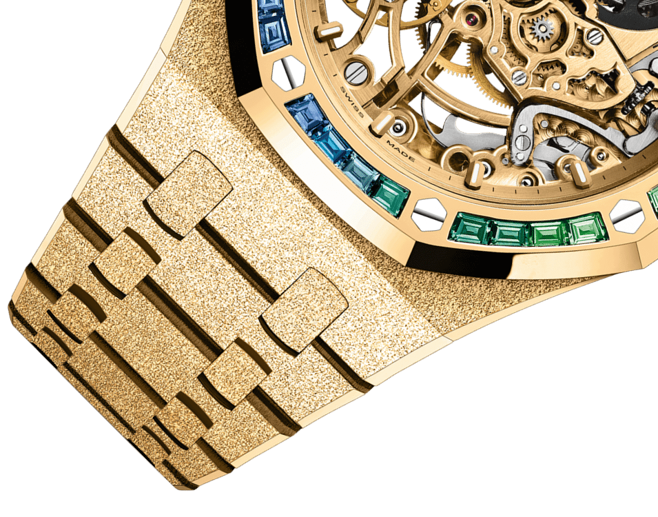 Đồng hồ Audemars Piguet Royal Oak Double Balance Openworked Yellow Gold Frosted mặt số vàng gold