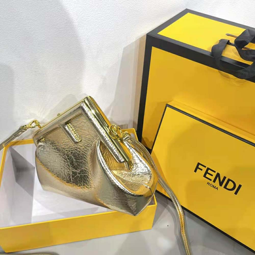 TÚI Fendi Women First Small Gold Laminated Leather Bag