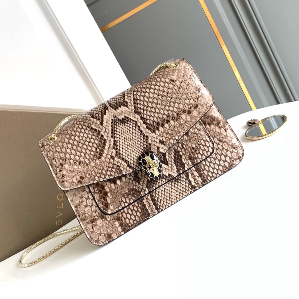 TÚI BVLGARI SERPENTI PYTHON SKIN DA TRĂN