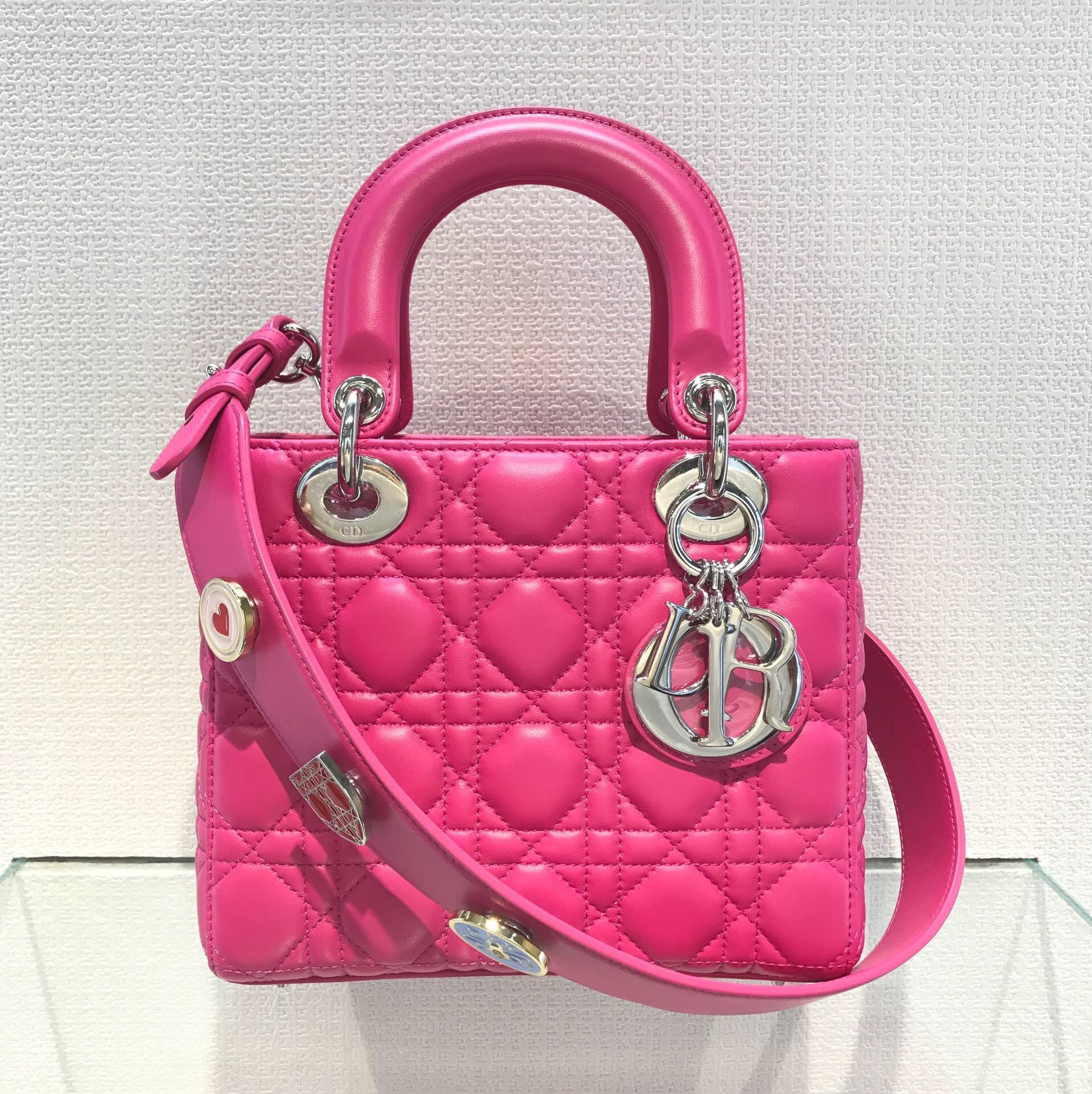 TÚI CHRISTIAN DIOR Lady Dior Bag Pink Cannage Lambskin Top Quality