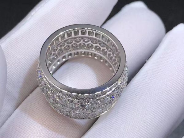 Nhẫn Cartier Nigeria full kim cương vàng trắng 18K