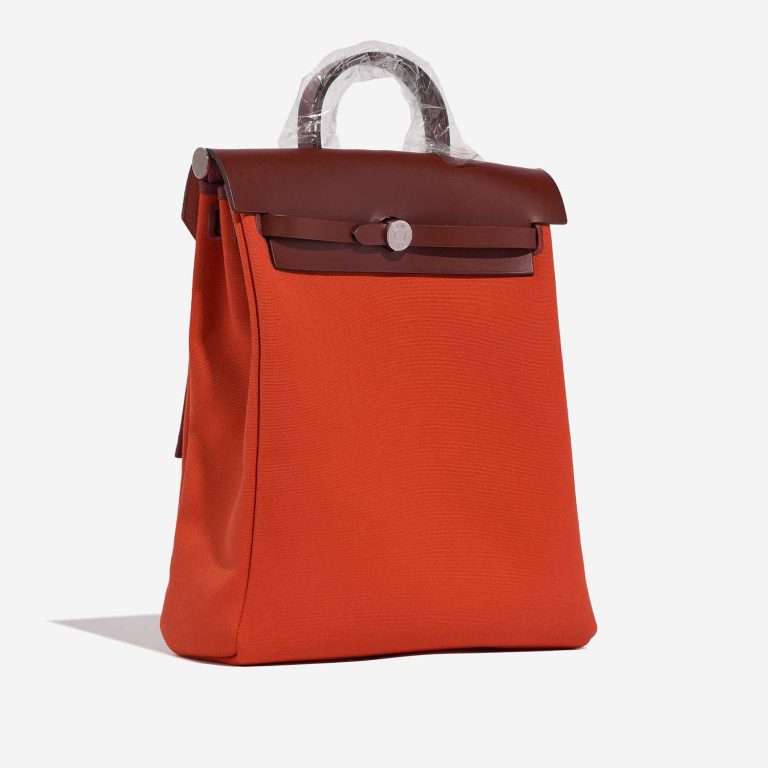 TÚI Hermès Herbag Backpack Toile Vache Hunter Orange Mécano Rouge H