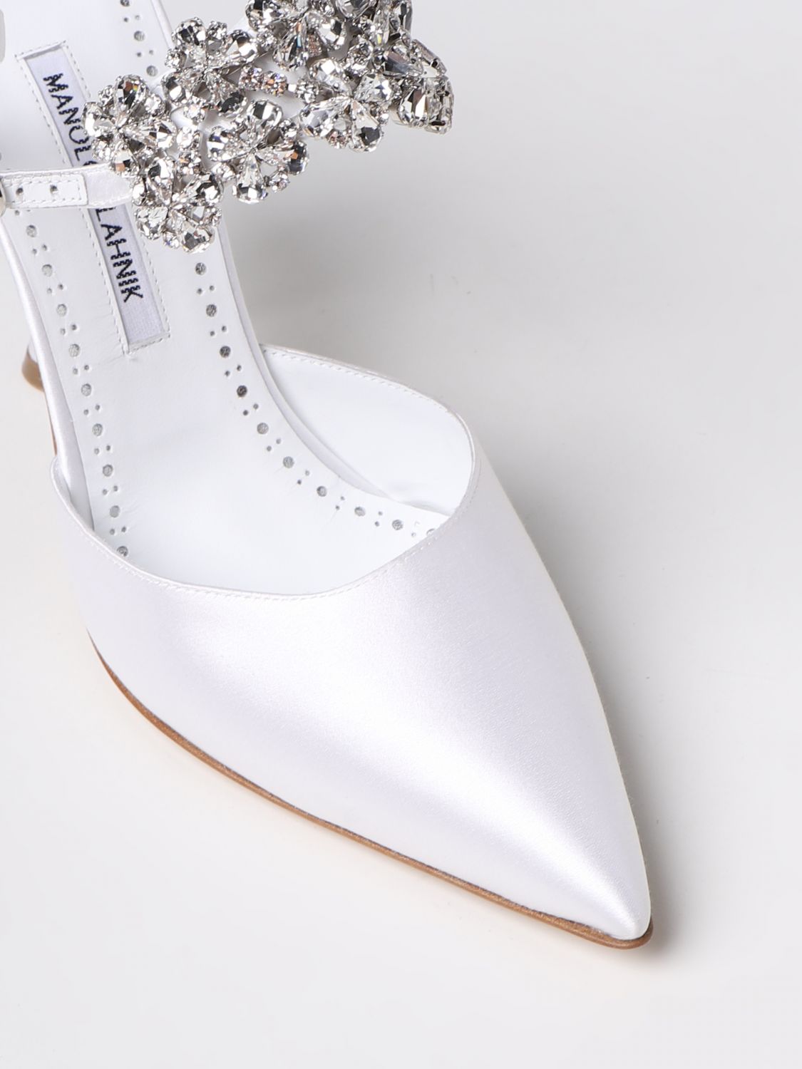 GIÀY MANOLO BLAHNIK White satin high heel shoes