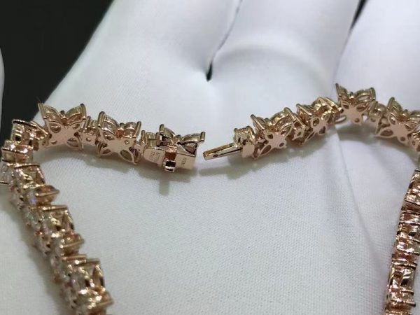 Vòng tay Tiffany & Co Victoria Mixed Cluster Kim cương vàng hồng 18K