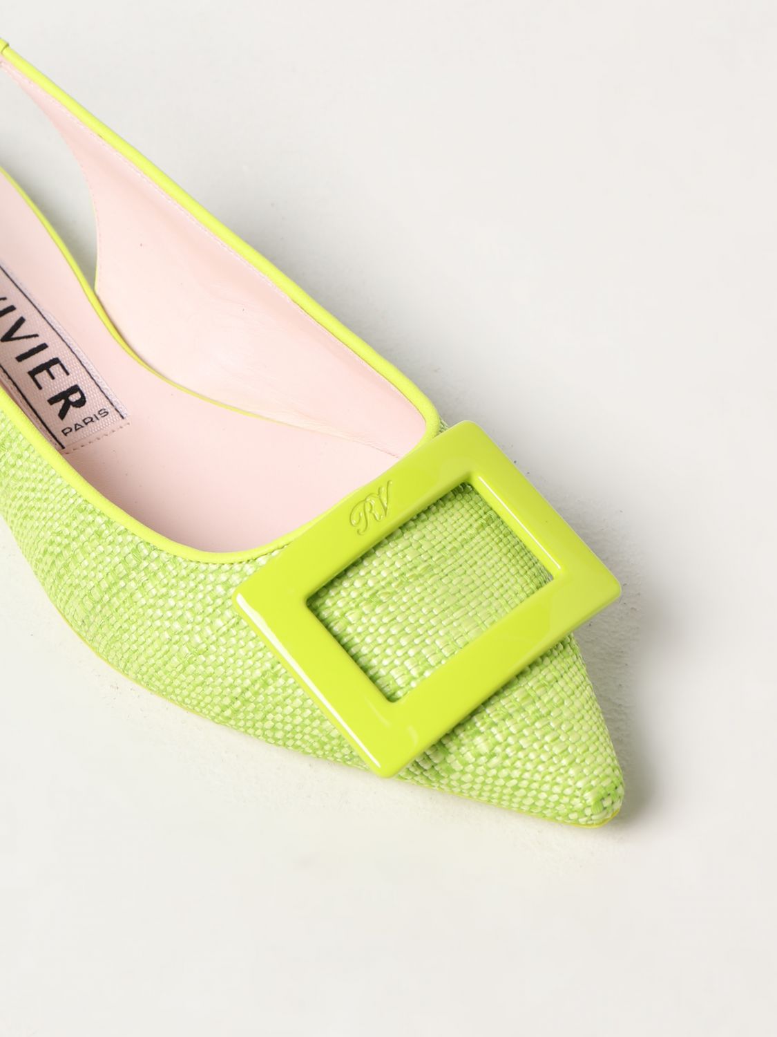 GIÀY ROGER VIVIER Green flat shoes
