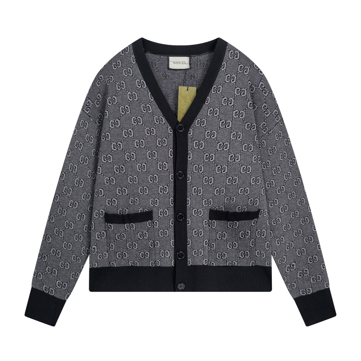 ÁO GUCCI Sweater Black and Grey Stretch Cashmere