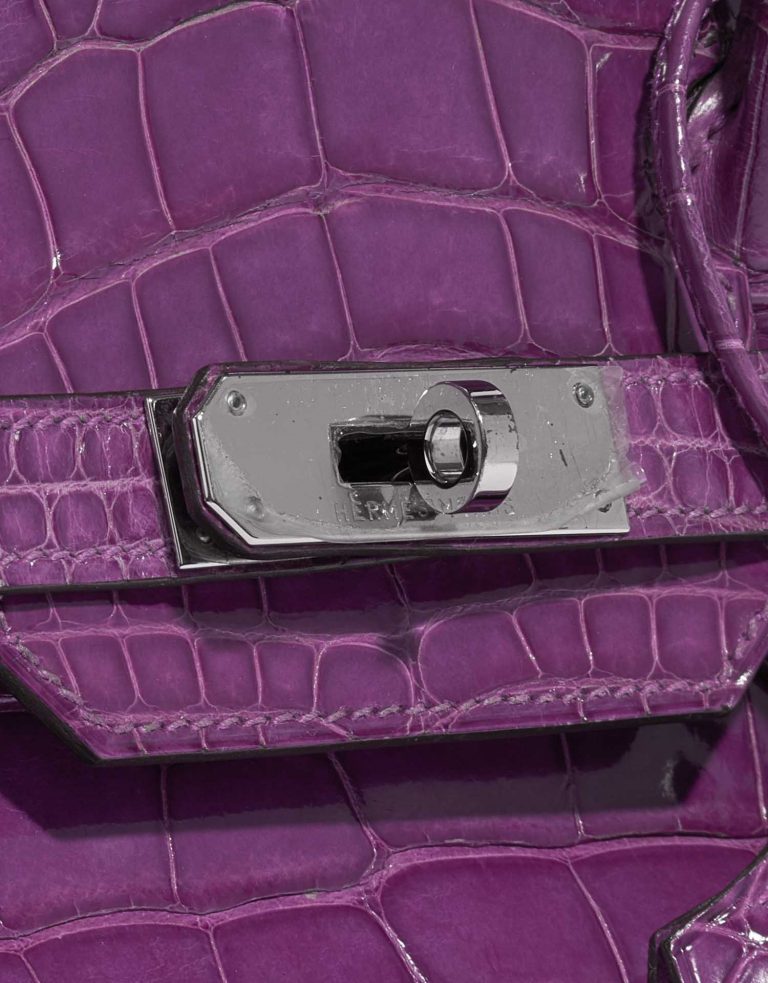 TÚI Hermès Birkin 30 Alligator Violet Silver Buckle khóa trắng