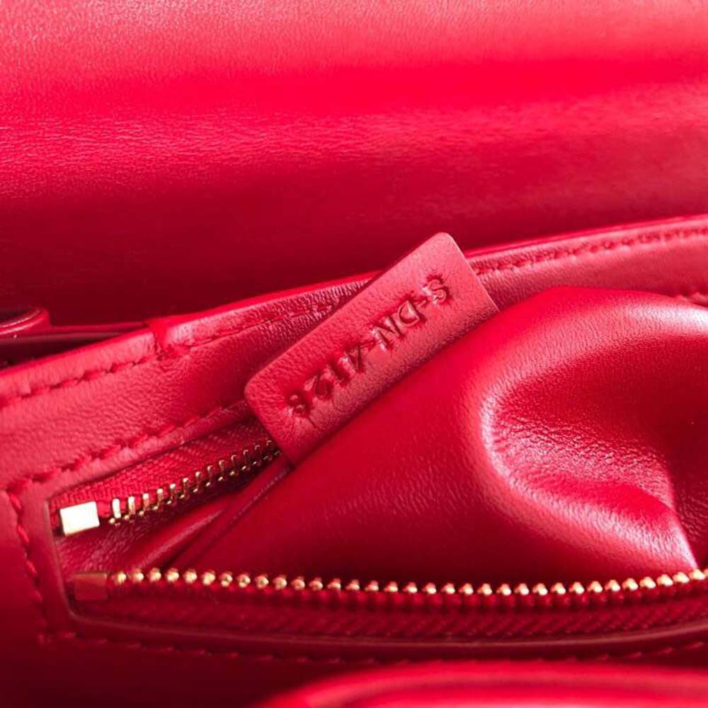 TÚI Celine Women Teen Triomphe Bag in Shiny Calfskin-Red