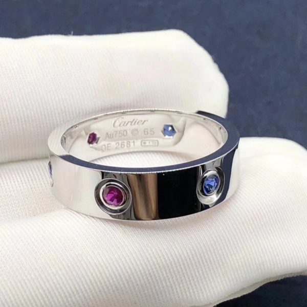 Nhẫn Cartier Love đính đá nhiều màu vàng trắng 18K