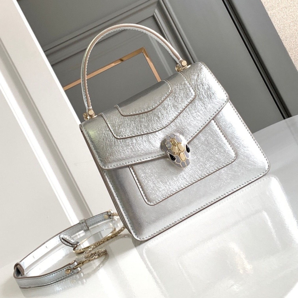 TÚI BVLGARI SERPENTI CALFSKIN SILVER