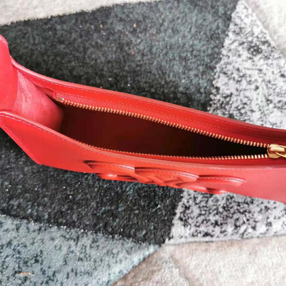 TÚI Celine Women Shoulder Bag Cuir Triomphe in Smooth Calfskin-Red