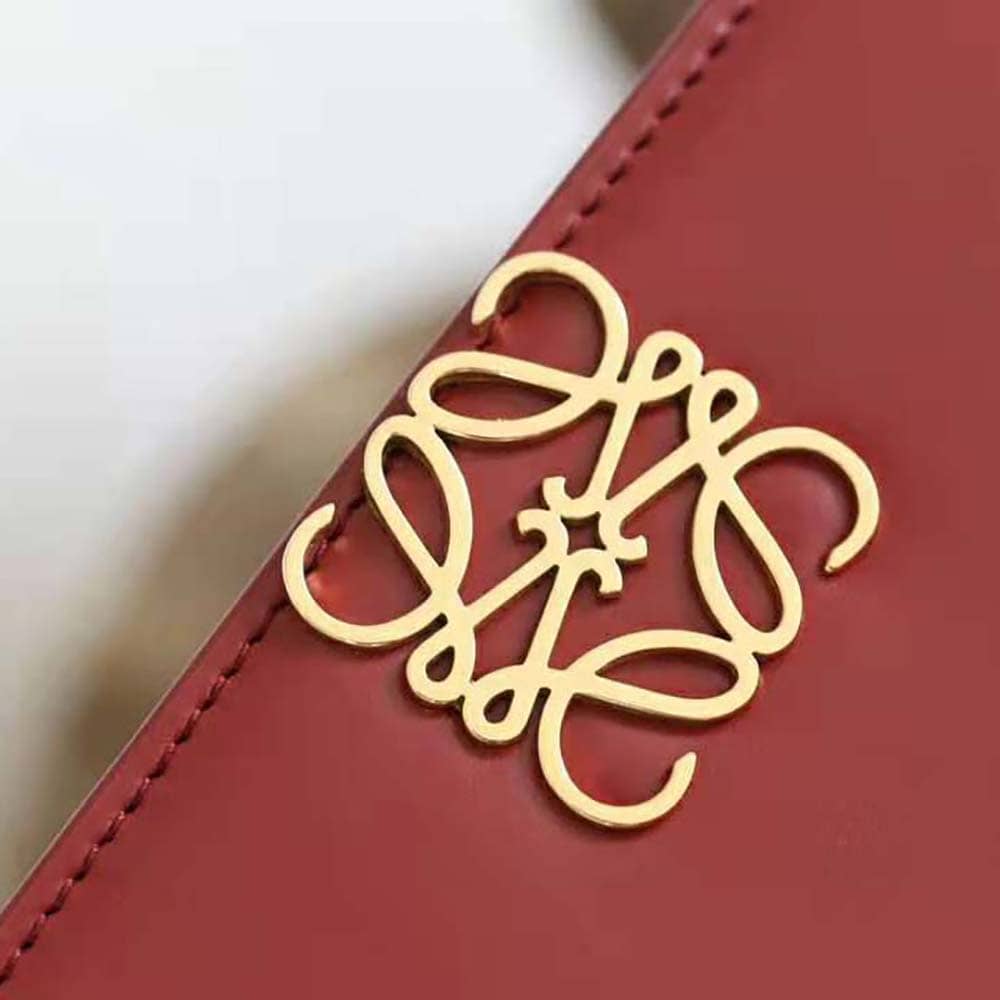 TÚI LOEWE Goya bằng da bê lụa màu nâu đỏ