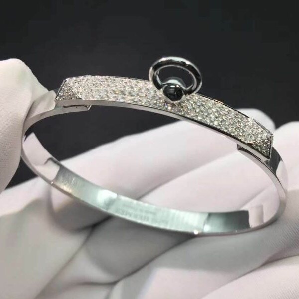 VÒNG TAY HERMES PARIS COLLIER DE CHIEN DIAMOND WHITE GOLD 18K