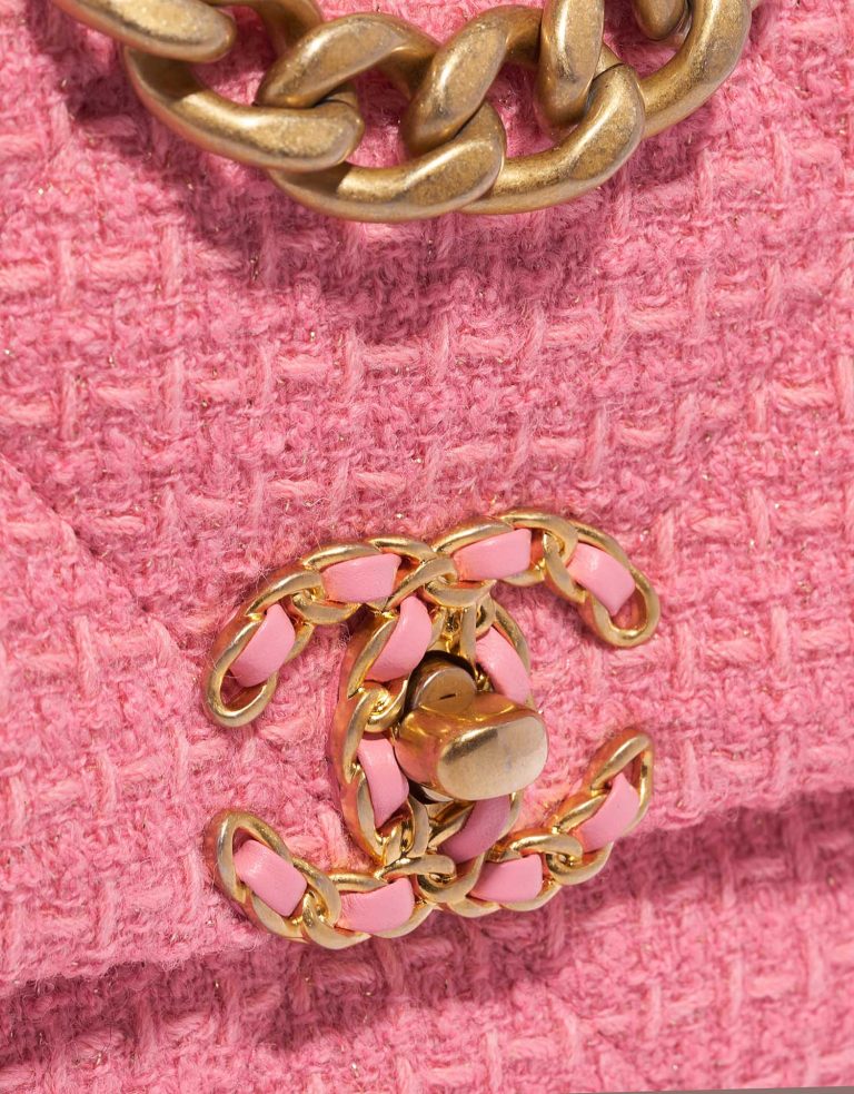 TÚI Chanel 19 Flap Bag Tweed Light Rosé