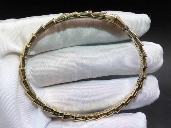 Vòng tay BVLGARI Serpenti Viper Full kim cương vàng vàng 18K