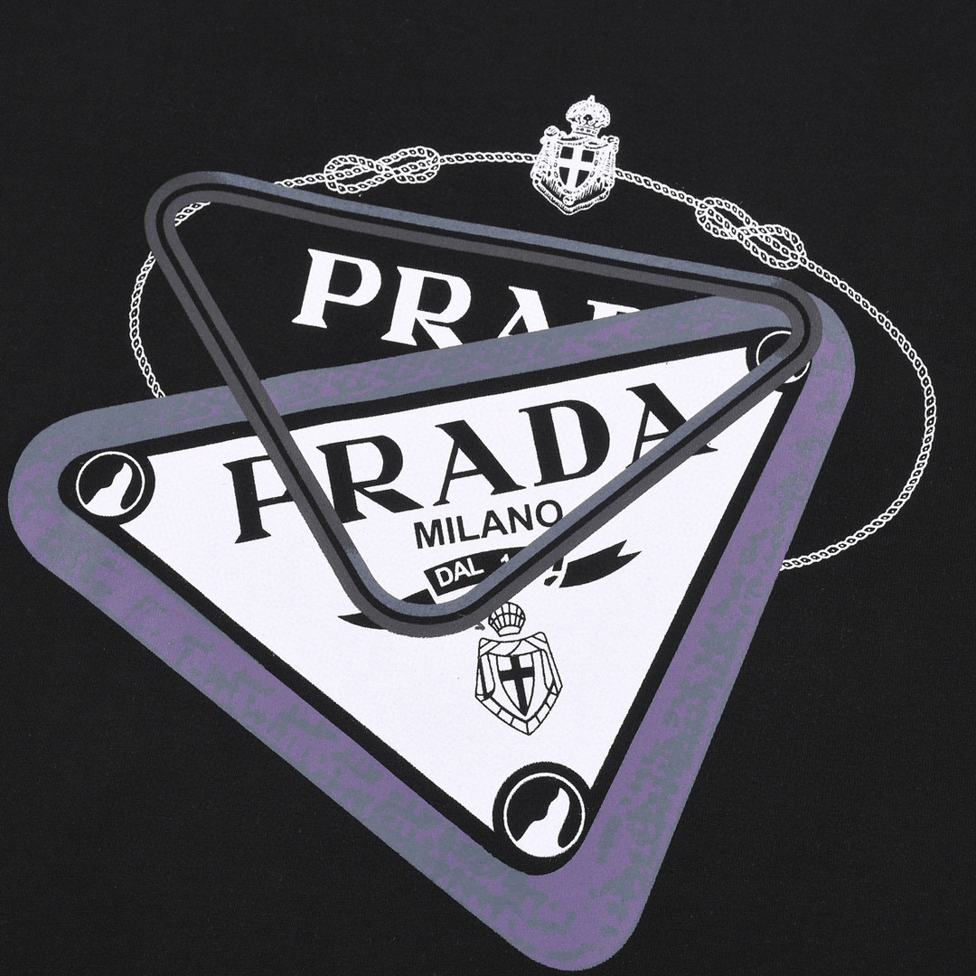 ÁO PRADA print cotton jersey T-shirt