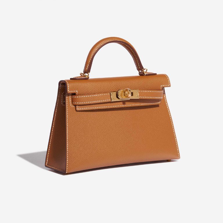 TÚI Hermès Kelly Mini Epsom Gold Gold Buckle khóa trắng