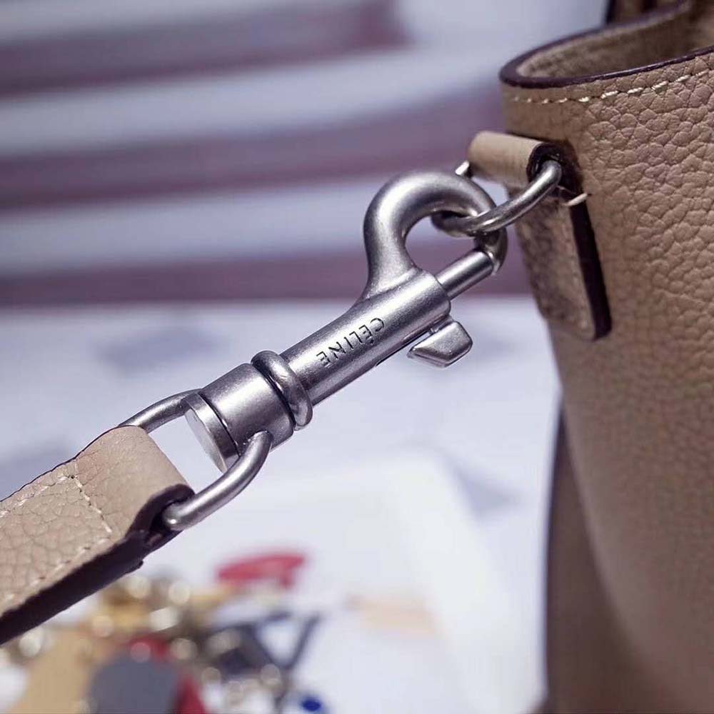 TÚI Celine Women Nano Luggage Bag in Drummed Calfskin-Sandy