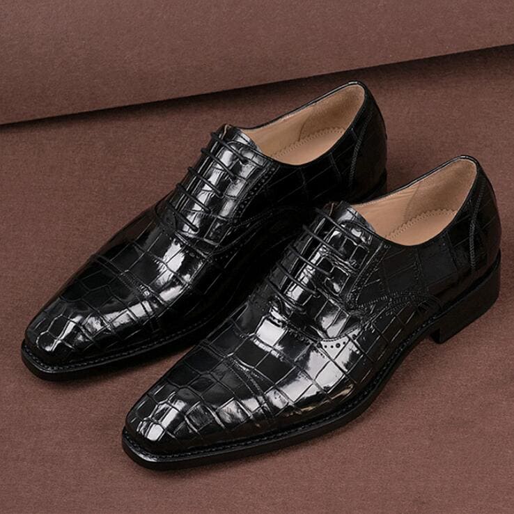 Giày công sở Oxford Cap-Toe Da Cá Sấu Alligator