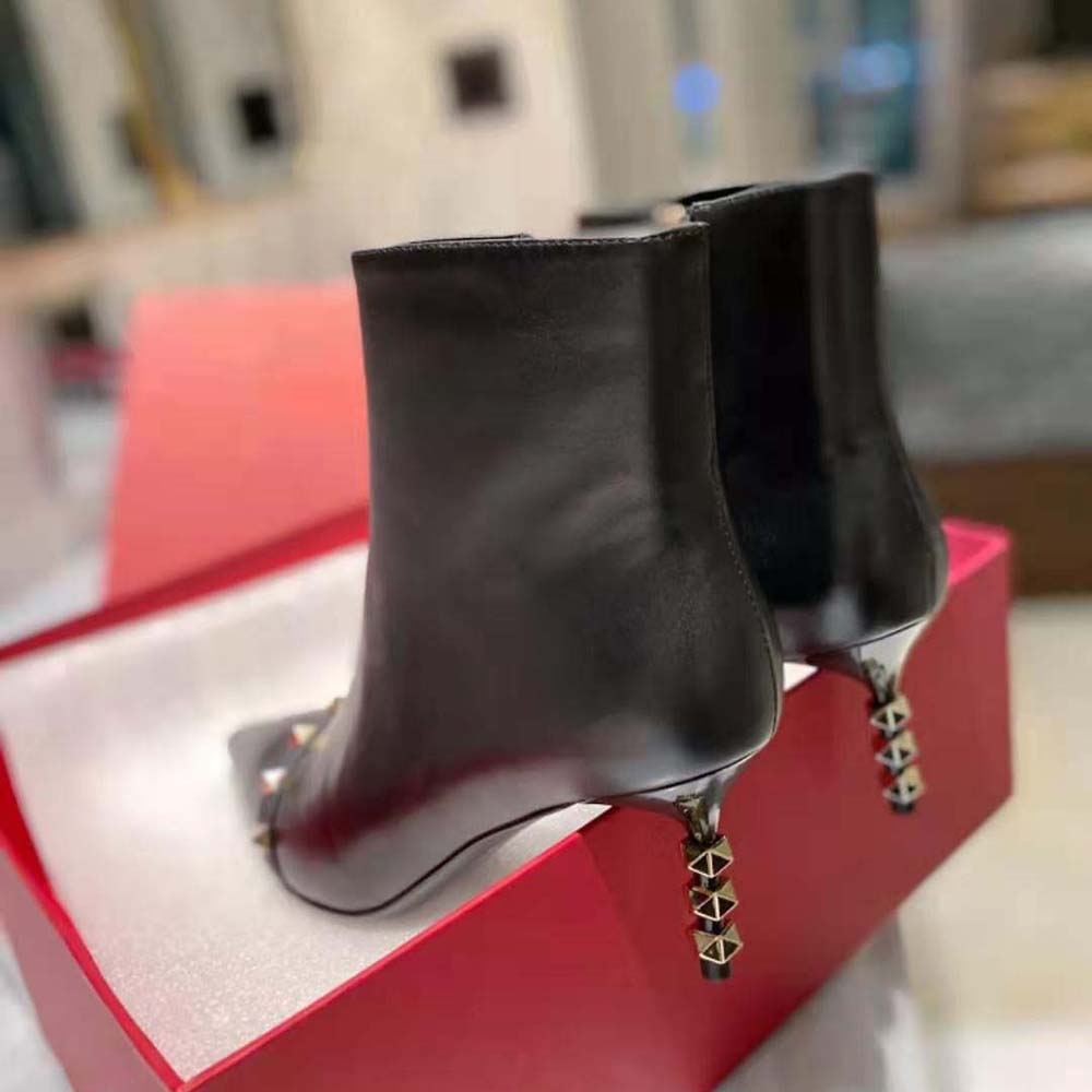 Giày Valentino Women Rockstud Kidskin Ankle Boot with Sculpted Heel 70 mm
