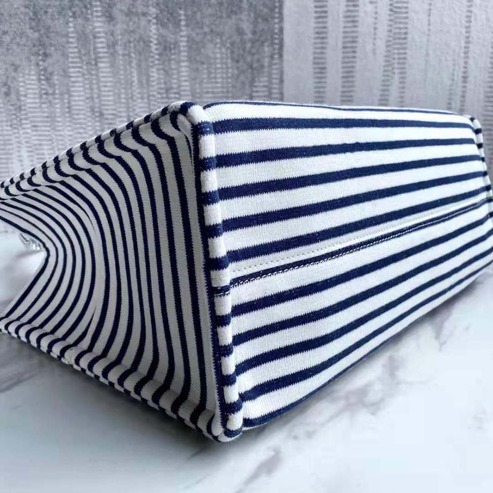 TÚI Celine Women Large Cabas Thais in Striped Textile