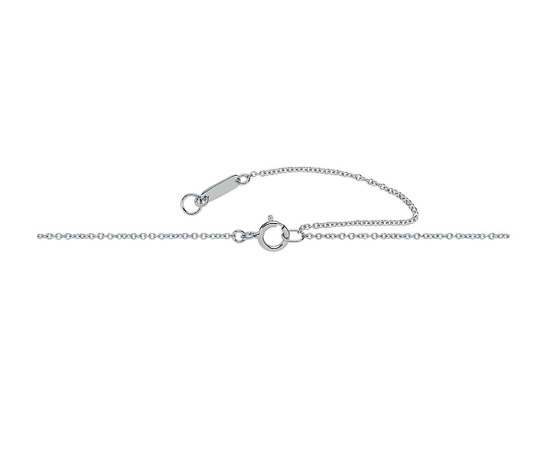 Dây chuyền vàng trắng 18K Au750 Moissanite Diamond  Round Solitaire Pendant Necklace