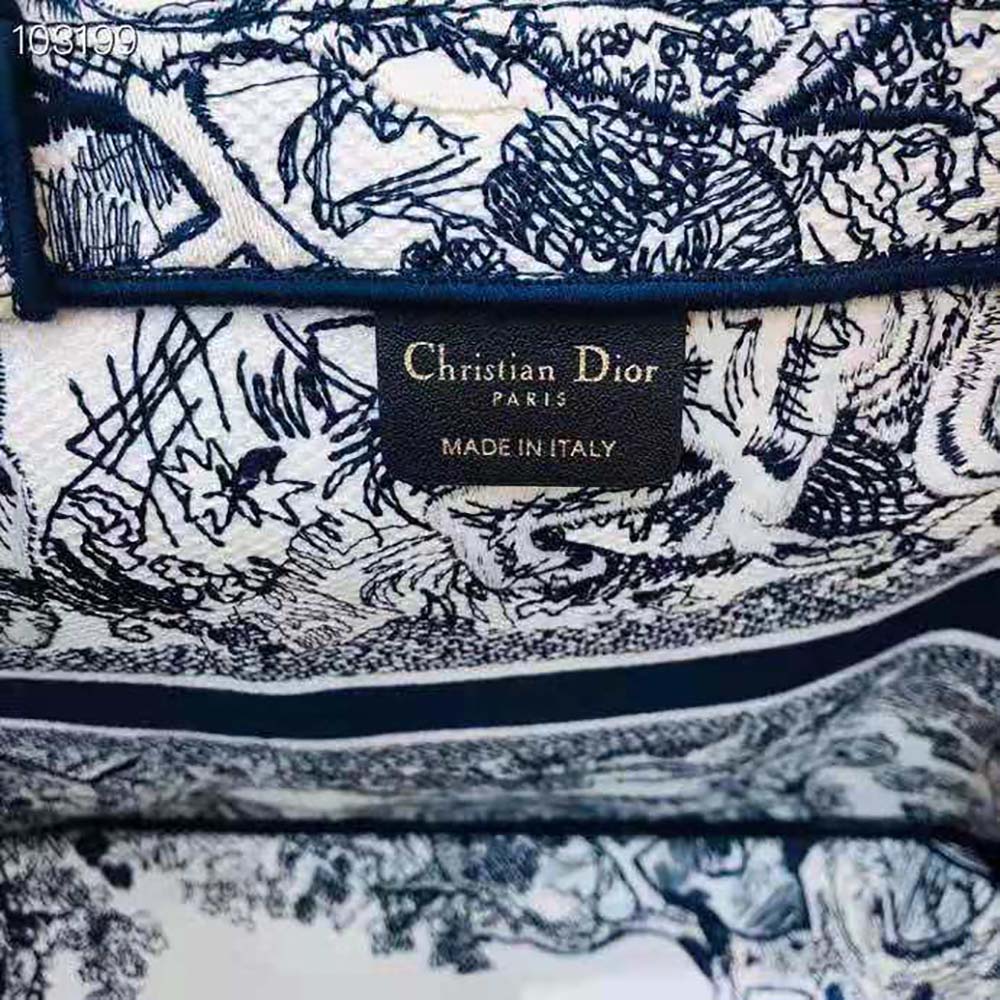 TÚI Dior Women Catherine Tote Blue Toile de Jouy Embroidery