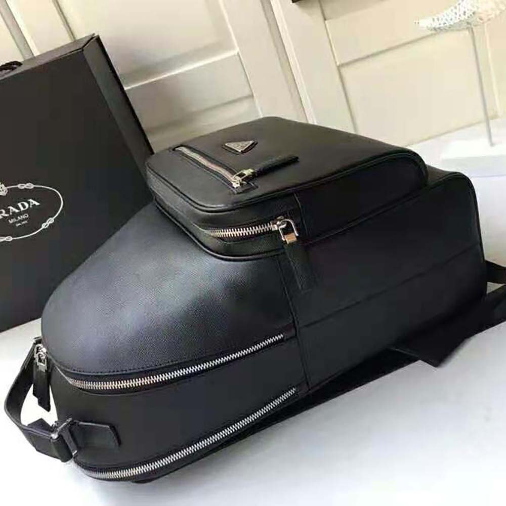 BALO Prada Saffiano Leather Backpack-Black