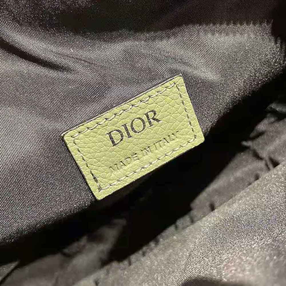 TÚI Dior Saddle Bag Khaki Grained Calfskin