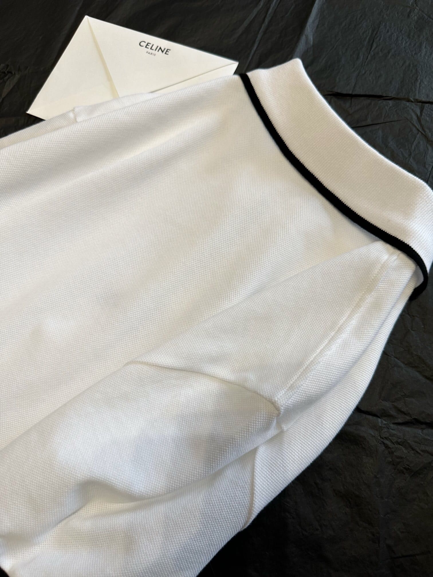ÁO CELINE LOGO POLO SHIRT WHITE